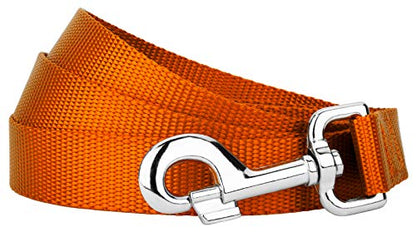 Country Brook Petz - Vibrant 17 Color Selection - Heavyduty Doublehandle Nylon Leash (6 Foot, 3/4 Inch Wide, Orange) - color: Orange