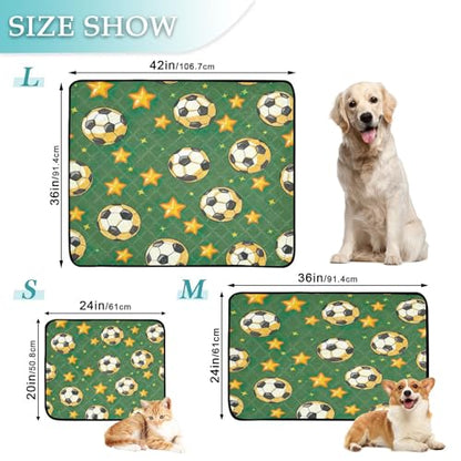 Qilmy Football Pet Mat, Waterproof Reusable Dog Training Pad Anti-Slip Pet Creat Pad for Small Medium Large Dogs and Cats - size: Medium+Large