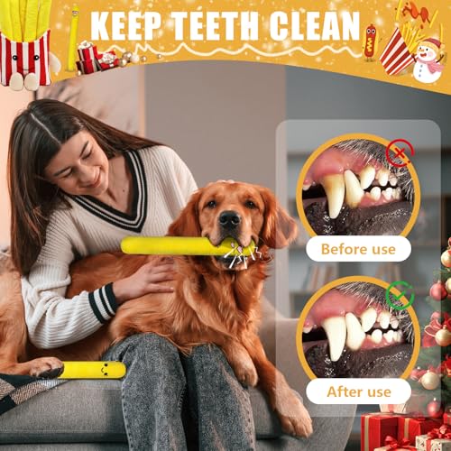 YZHDUXIU Dog Squeak Toys, 5 Pack Christmas French Fry PlushToys Interactive Cute Dog Toys for Small Dogs Holiday Dog - color: Red French Fry