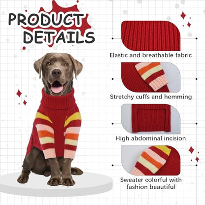 XSmall Dog Sweaters - Stretchy Turtleneck Pullover for Small Dogs, Girls & Boys - color: Red, size: X-Small