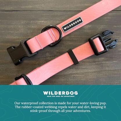 Wilderdog Waterproof Dog Collar - Repels Water & Dirt - Small 11"-15" - Guava - color: Guava, size: Small