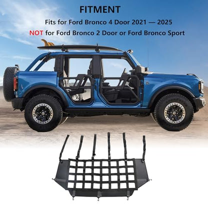 G Pet Net Vehicle Safety Mesh Dog Barrier Fit for Ford Bronco Accessories 2021-2025 4-Door, Rear Seat Isolation Net for Trunk Cargo Area, Upgrade Car Pet Divider fits for Medium, Large Pets