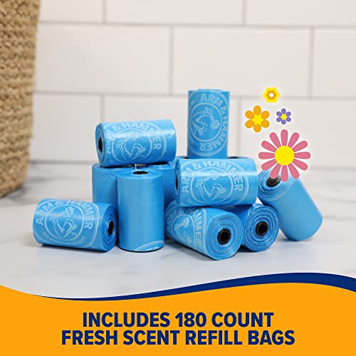 Arm & Hammer Durable Disposable Dog And Cat Waste Bags With Activated Baking Soda, 180 Dog Poop Bags, 9 x 14 Inches, Blue (Pack of 2) - color: Blue, size: 1 Count (Pack of 360)