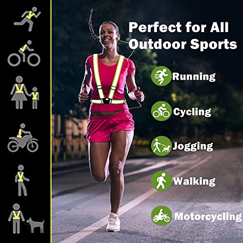 Reflective Vest, High Visibility Safety Vest Straps Reflective Gear for Night Running Walking Cycling for Men Women Kids - color: 2 Black