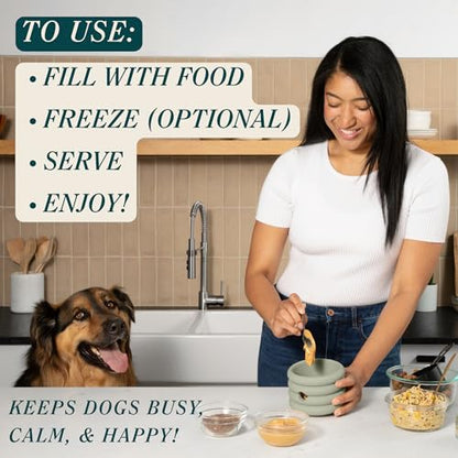 Should We Go? Interactive Dog Enrichment Toy with Freezer Plug, BPA-Free Silicone Puzzle Dog Freeze Bowl & Treat Dispenser for Mental Stimulation, Ideal for Kibble & Frozen Licks, Fits 3 oz, Small - size: Small
