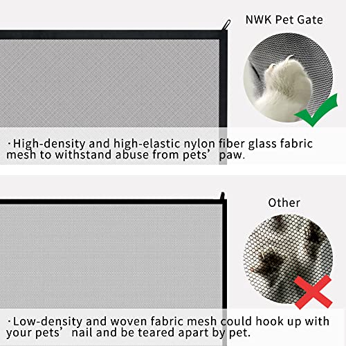 NWK Magic Dog Gate for Stairs Pet Gate for The House Providing a Safe Enclosure for Pets to Play and Rest, 6 Hooks Design (60'' X 30'') - size: 60'' X 30''