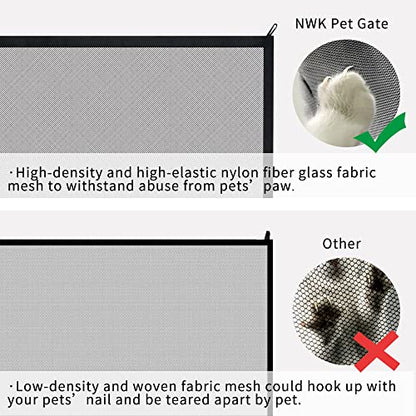 NWK Magic Dog Gate for Stairs Pet Gate for The House Providing a Safe Enclosure for Pets to Play and Rest, 6 Hooks Design (50'' X 30'') - size: 50'' X 30''