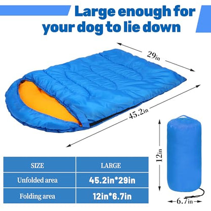 Lifeunion Dog Sleeping Bag with Storage Bag Waterproof Warm Packable Dog Bed for Travel Camping Hiking Backpacking (Blue) - color: Blue