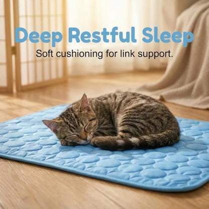 Dog Cooling Mat, 2026 Upgraded Pet Ice Silk Mat, Pet Cooling Mat Ice Silk Coolings Mats for Dogs & Cats, with Non-Slip & Foldable Summer Reusable Pets Cool Mats (Blue, XL-39×30") - color: Blue, size: XL-39"×30"