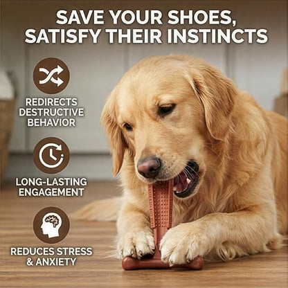 SPOT Bam-Bones Plus Coffee Wood T-Bone Dog Chew Toy, Beef Flavor, Nylon and Coffee Wood Fiber Blend, Durable Chew for Heavy Chewers and Dogs Under 90 lbs, Non-Splintering Dental Chew, 7 Inch - size: 7 Inch (Pack of 1)