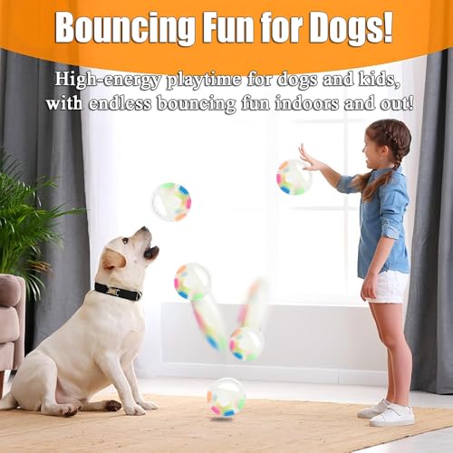 Dog Toy Ball with Handle, Squeaky Dog Calming Ball with Handle, Interactive Ball for Dogs Playing, Squeaky Floating (Transparent)