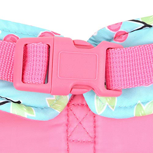 Zunea No Pull Small Dog Girl Harness Dress Escape Proof Cat Kitten Vest Harness Leash Set Step-in Soft Cotton Padded Cherry Printed Jacket Chihuahua Puppy Clothes with Bow for Walking Blue S - color: blue cherry, size: S (Chest:14.5-15.7", Neck:9-9.8")