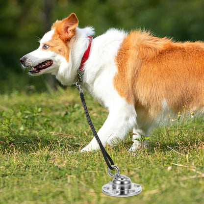 Healifty Heavy Duty Dog Yard Stake Dog Tie Out Stake Set for Yard and Garden, Iron Ground Anchor with 360-degree Rotation, Easy to Use and Portable for Secure Outdoor Pet Tethering