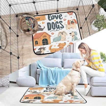 Qilmy Dog Pet Mat, Waterproof Reusable Dog Training Pad Anti-Slip Pet Creat Pad for Small Medium Large Dogs and Cats - size: Smallx3