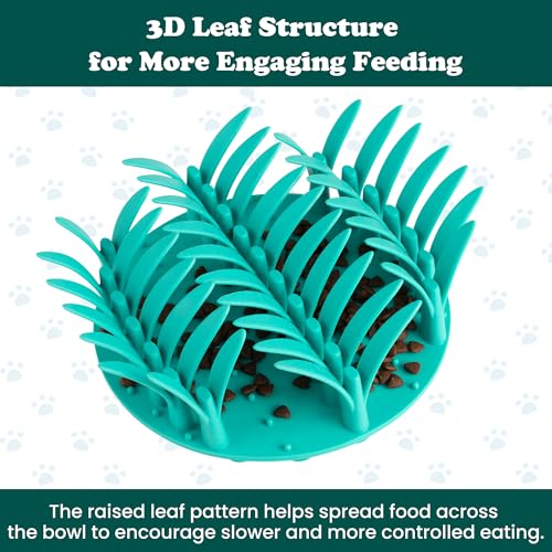 PEGGY11 Grass-Shaped Silicone Slow Feeder Insert for Dog Bowl | Upright grass-blade texture, Suction cup base, Food-grade material, Dishwasher-safe, Mealtime enrichment - size: 6.38'' x 6.38''