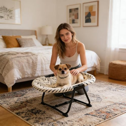 Foldable Raised Dog Cot Bed - Portable Lightweight Frame Design System, Non Slip Elevated Support Structure, Breathable Fabric Hammock Build | Dog Cot Bed for Puppies Kittens Cats and Small Pe - color: Bb