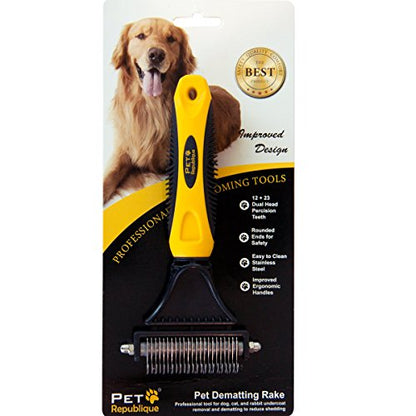 Pet Republique Matt Splitters Tool – Effective Mat Remover and De-matting Comb for Long-Haired Dogs, Cats, Rabbits – Regular 12+23 Teeth Design - size: 12+23 Teeth