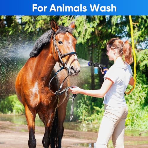 Pet Bathing Sprayer Kit,10 Spray Patterns, Adjustable Hose Wash Sprayer with 4 to 8 Bars Foam Blaster,Suitable for Pet Washing, Car Cleaning and Garden Use with 1/2” Quick Connector - style: Pet Bathing Sprayer Kit