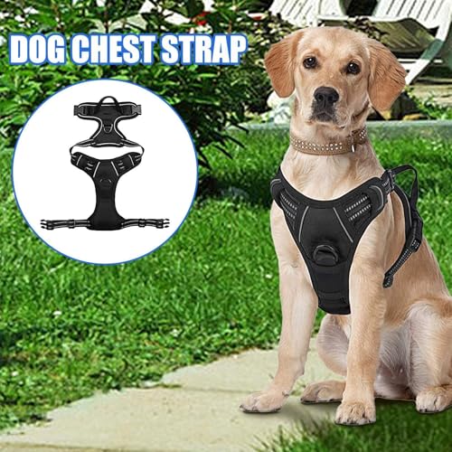 Escape Proof Dog Harness,Adjustable No-Pull Pet Vest | Soft Padded No-Choke, Reflective, Heavy Duty, Easy Control Dog Harness for Small to Large Breeds Outdoor Training