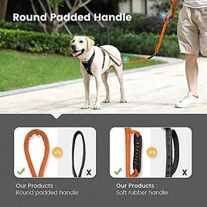 IOKHEIRA Orange Leash for Large Dogs, Multifunctional Adjustable Heavy Duty Leash - color: Orange
