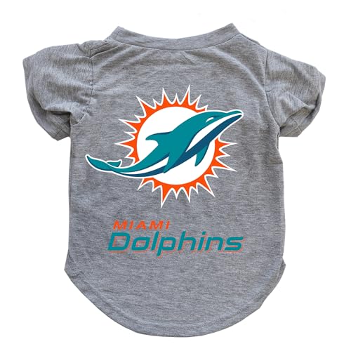 Littlearth NFL Miami Dolphins Pet T-Shirt, Team Color, X-Small - color: Miami Dolphins, size: X-Small