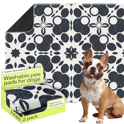 PetSpy Washable Pee Pads for Dogs 2-pack (18x41) - Waterproof Reusable Puppy Pads No-slip Surface - Stylish Dog Potty Training Pads Protect Against Leakage Small Medium Large Dogs, Oriental