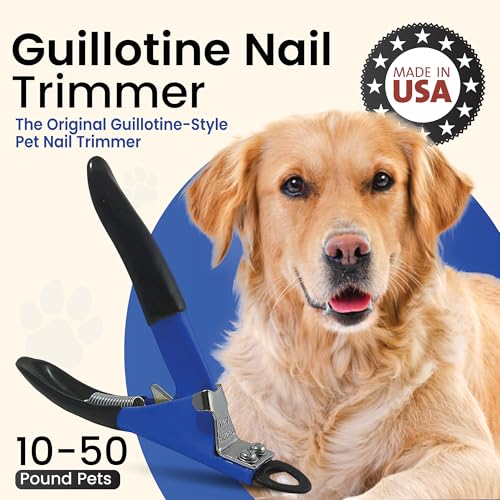 Resco Deluxe Dog Nail Clippers for Small to Medium Dogs - Professional USA-Made Guillotine Trimmer - Heavy Duty Steel, Blue - size: Small/Medium Clipper