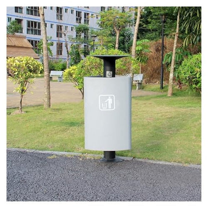 Dog Poop Trash Can Outside, Stainless Steel Trash Can Removable Inner Bucket Easy to Install