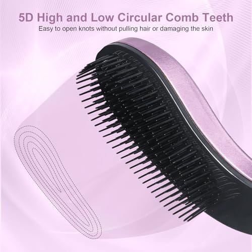 Small Dog Brush- Grooming Tool for Teddy, Yorkies, Maltese, Shih Tzu, Chihuahua - Puppy Hair Brush (Electroplating Purple) - color: Electroplating Purple