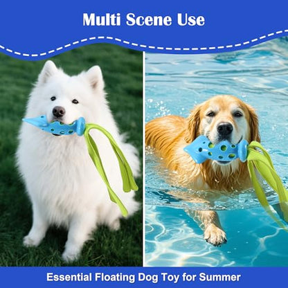 Squeaky Dog Toy NO Stuffing Water Toy Floating Octopus for Puppy Small Medium Dogs