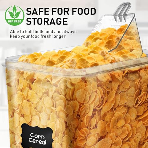WHITE FEATHER SUPPLIES 8.5L/287Oz Extra Large Airtight Food Storage Containers (2 PC) with Lids, Kitchen and Pantry Organization Containers for Baking Supplies, Cereal, Flour, Sugar, Rice (BPA Free) - color: Black