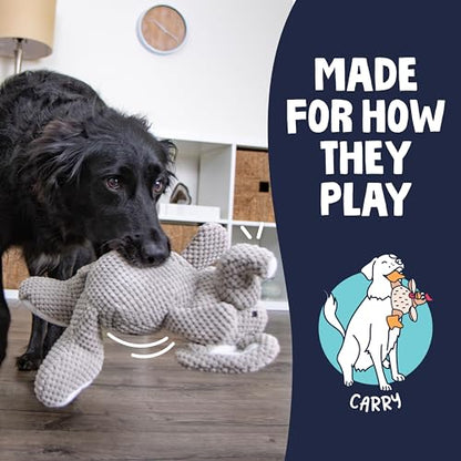 goDog Checkers Elephant Tough Plush Toy with Chew Guard Technology, Durable Checkered Fabric & Squeaker for Active Play, Gray, Large - color: Checkers - Elephant (Gray), size: Large