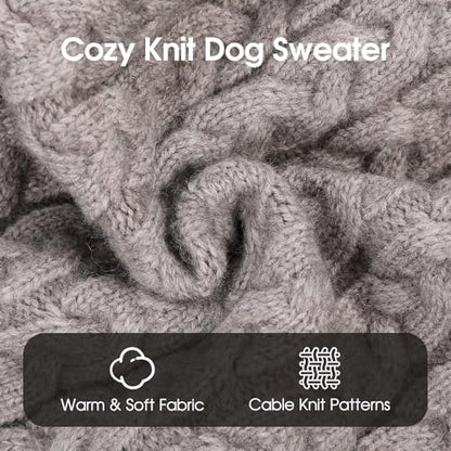 SAWMONG Dog Sweater, Dog Sweaters for Small Dogs Girls Boys, Pullover Turtleneck Knitted Doggy Sweatshirt, Cold Weather Pet Clothes（Grey, X-Small - color: Grey, size: X-Small