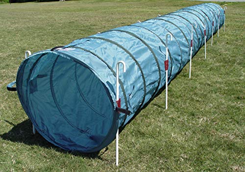 14' Dog Agility Tunnel with Stakes, Multiple Colors Available (Teal) - color: Teal