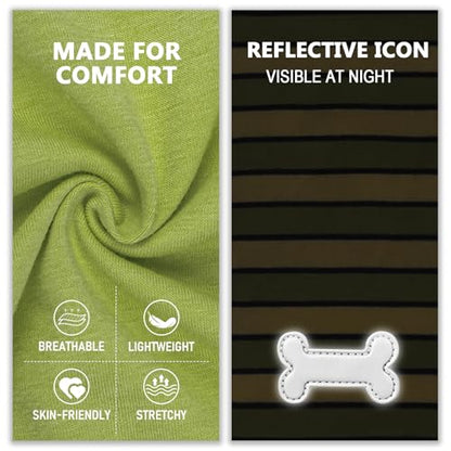 KYEESE 2Pack Dog Shirt, Soft Striped Dogs T Shirts, Lightweight Doggie Tank Top Cat Clothes, Sleeveless Dog Shirt for Small Dogs, Stretchy Pet Vest, Green, Small - color: 05# 2Pack (Green+Striped), size: Small (4-7lbs)