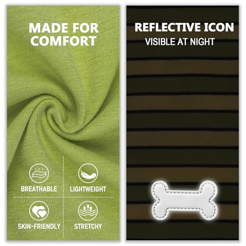 KYEESE 2Pack Dog Shirt, Soft Striped Dogs T Shirts, Lightweight Doggie Tank Top Cat Clothes, Sleeveless Dog Shirt for Small Dogs, Stretchy Pet Vest, Green, Medium - color: 05# 2Pack (Green+Striped), size: Medium (7-13lbs)