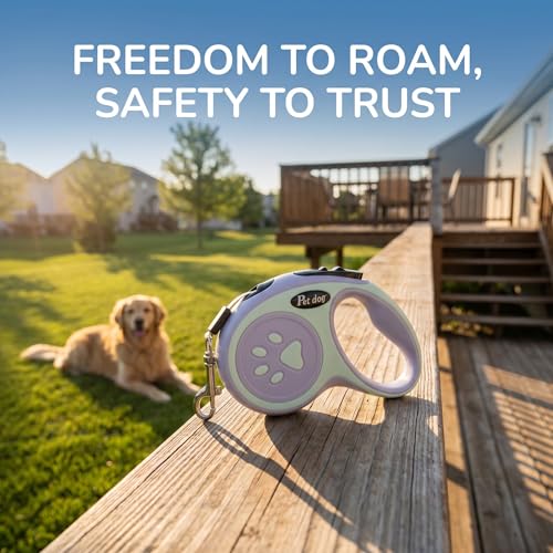 Retractable Dog Leash for Small Medium Dogs One-Click Brake & Lock Anti-Slip Ergonomic Handle 360° Tangle-Free Zinc Alloy Hook Durable ABS Casing-9.84feet Green - color: Green, size: 1