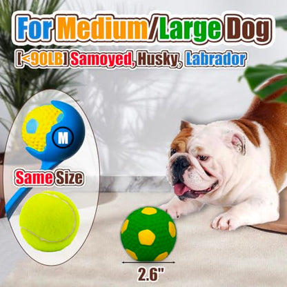 HOLYSTEED Squeaky Dog Toys for Medium Dogs, Soccer Ball 4pcs 2.6"x2.6"x2.4" | Latex Squeak Dog Balls, Soft Bouncy Fetch & Chew Toys for Medium and Large Breeds Like Beagle, Samoyed, Husky, Labrador - size: 2.6'' for M/L