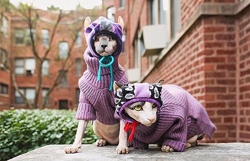 Fitwarm Thermal Knitted Dog Sweater Doggy Winter Coat Pet Clothes Doggie Turtleneck Jacket Puppy Outfits Cat Sweatsuit Lavender Purple XS - color: Purple, size: X-Small