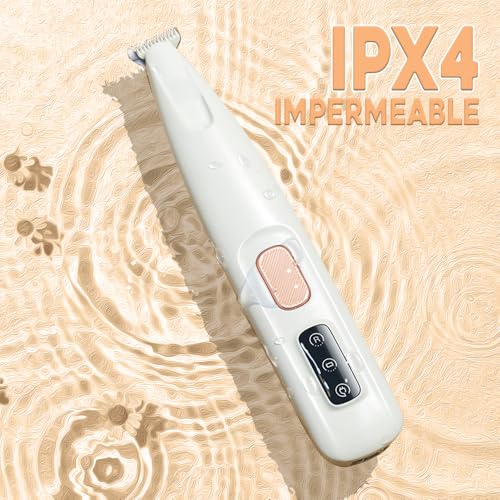 Iaolose Paw Trimmer, Upgrade Multifunctional Pet Hair Clippers Waterproof Rechargeable Pet Shaver with LED Light, Pet Paw Trimmer for Paws Eyes Ears Face Rump (1PC), White