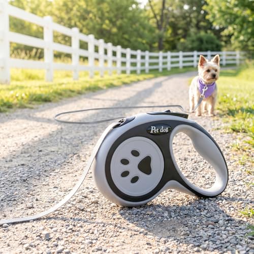 Retractable Dog Leash for Small Medium Dogs One-Click Brake & Lock Anti-Slip Ergonomic Handle 360° Tangle-Free Zinc Alloy Hook Durable ABS Casing-9.84feet Black - color: Black, size: 1