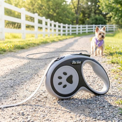 Retractable Dog Leash for Small Medium Dogs One-Click Brake & Lock Anti-Slip Ergonomic Handle 360° Tangle-Free Zinc Alloy Hook Durable ABS Casing-9.84feet Black - color: Black, size: 1