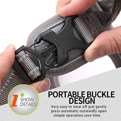 JUXZH Truelove No Pull Dog Harness with Easy Control Handle and 2 Leash Attachments,Reflective Adjustable Pet Vest - color: Gray, size: Small (Pack of 1)