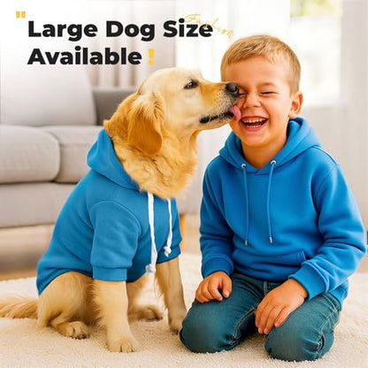 PETCARE Basic Dog Hoodie Sweaters for Small Medium Large Dogs Cats Puppy Clothes Soft Warm Fleece Dog Hoodies Sweatshirt with Small Pockets Fall Winter Chihuahua Dachshund Golden Retriever Outfits - color: Blue, size: M(Suggest 3-5 lbs)