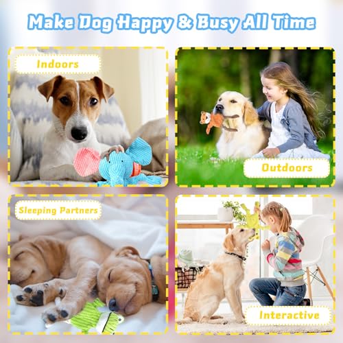 MRSOHRET 5 Pack Dog Toys Squeaky, Tough Stuffed Plush Puppy Chew Toys for Teething, Durable Plush Dog Toy for Large Medium Small Breed to Keep Them Busy, No Stuffing Crinkle Dog Toys - style: No Stuffing Crinkle Dog Toys