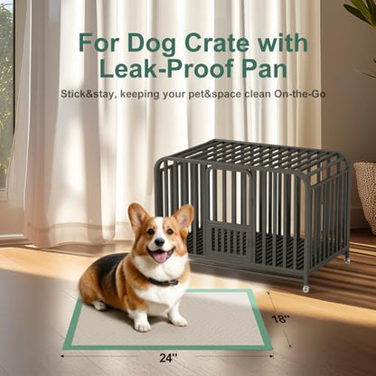 Gardner Pet Puppy Pee Pads Large 18"x24", 50 Count, Dog Pee Pads with Adhesive Sticky Tape, Max Absorbency, Leak Prevention Disposable Training Bed Pad for Doggie, Cats, Rabbits, Crate/Cage - size: 18" x 24" (50 Ct)