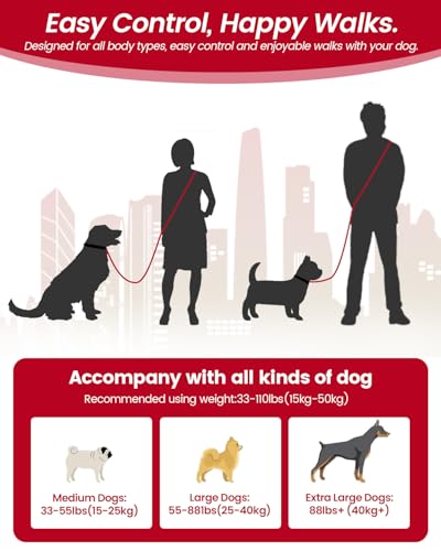 Hands Free Dog Leash, 5.1-8.9Ft Crossbody Long Leash, Waist Dog Belt for Small & Medium Dogs, City Walking & Running Outdoor Hiking &Travel etc. (Black) - color: Black