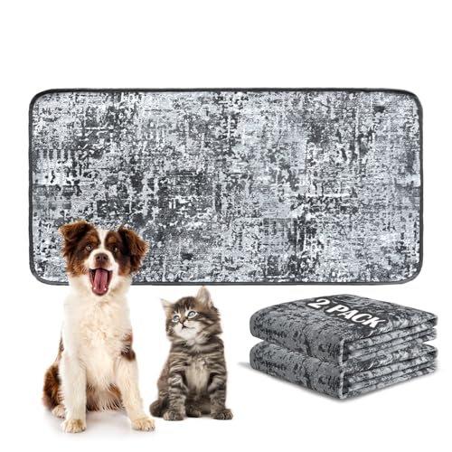 Qeils Washable Pee Pads for Dogs, 2 Pack Reusable Puppy Pads 24"x48" Super Absorbent Leakproof Dog Training Pads, Non-Slip Potty Pads for Gallery, Floor, Couch, Litter Mat Pet Essentials - size: 24"*48"(Pack of 2)