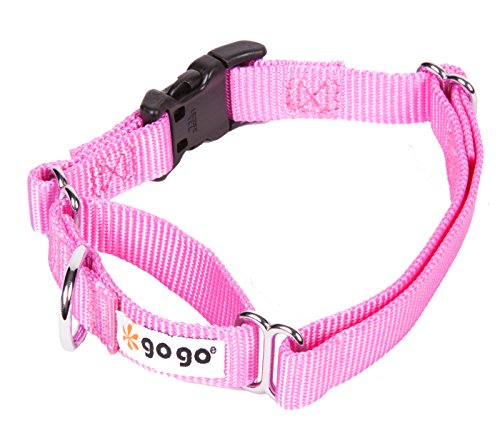 GOGO Pet Products Martingale Gentle Training Collar, Medium/Large, Pink - color: Pink, size: Med/Lrg (1" web width)