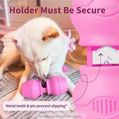 PetClan Chewise Bully Stick Holder, Improved Bully Sticks Holder, Ultimate Secure Heavy Duty, BPA-Free Safety Device to Prevent Choking, Fits Various Bully Sticks and Dog Sizes - color: Pink, size: Standard